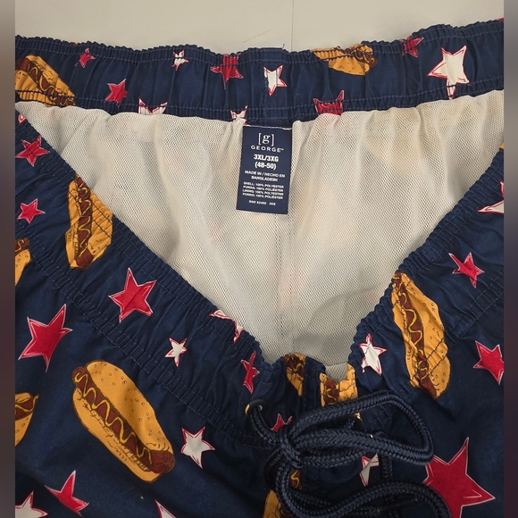 George Men's Novelty Pull on Swim Trunks Size 3XL American Hot Dog G-0251 - Picture 7 of 11